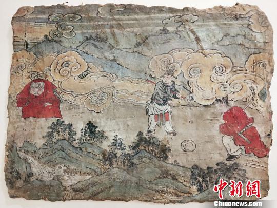 元代壁画《捶丸图画壁》 杨佩佩 摄