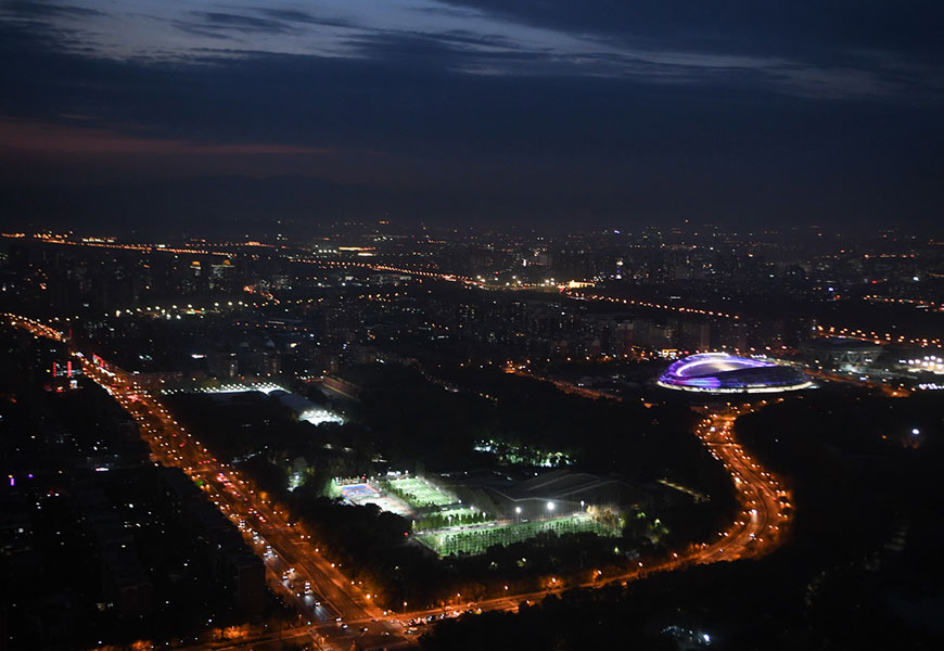 这是10月28日拍摄的国家速滑馆夜景。