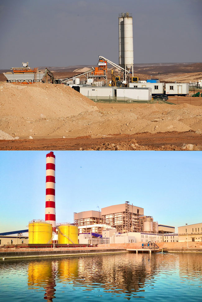 这是一张拼版照片。上图为：2018年2月22日拍摄的约旦阿塔拉特油页岩电站项目现场。（新华社记者林晓蔚摄） 下图为：2021年7月3日拍摄的约旦阿塔拉特油页岩电站项目外景。（新华社发）约旦阿塔拉特油页岩电站项目为中约“一带一路”合作重点项目，共包括2台235兆瓦油页岩电站，预计建成后将成为约旦规模最大发电站。预计项目投产后年供电量达37亿千瓦时，可满足约旦约15%的用电需求。