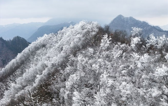 安徽岳西：大别山雪凇美如画