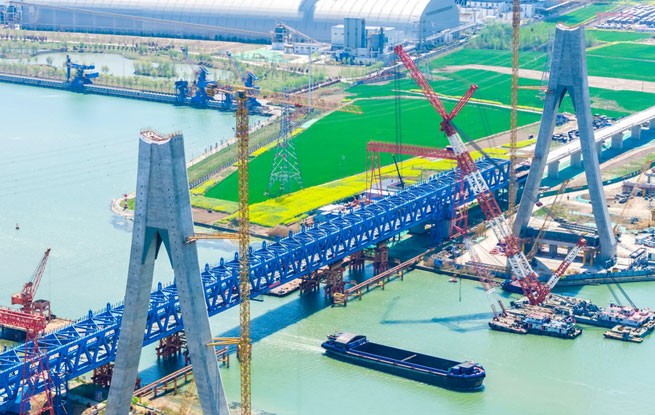 潍宿高铁跨运河大桥建设有序推进